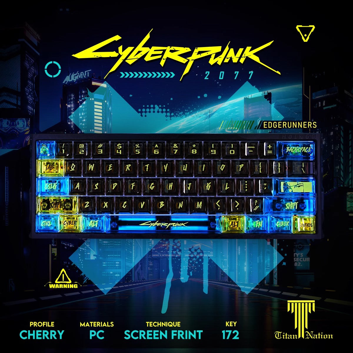 Custom Cyberpunk Keycaps Set