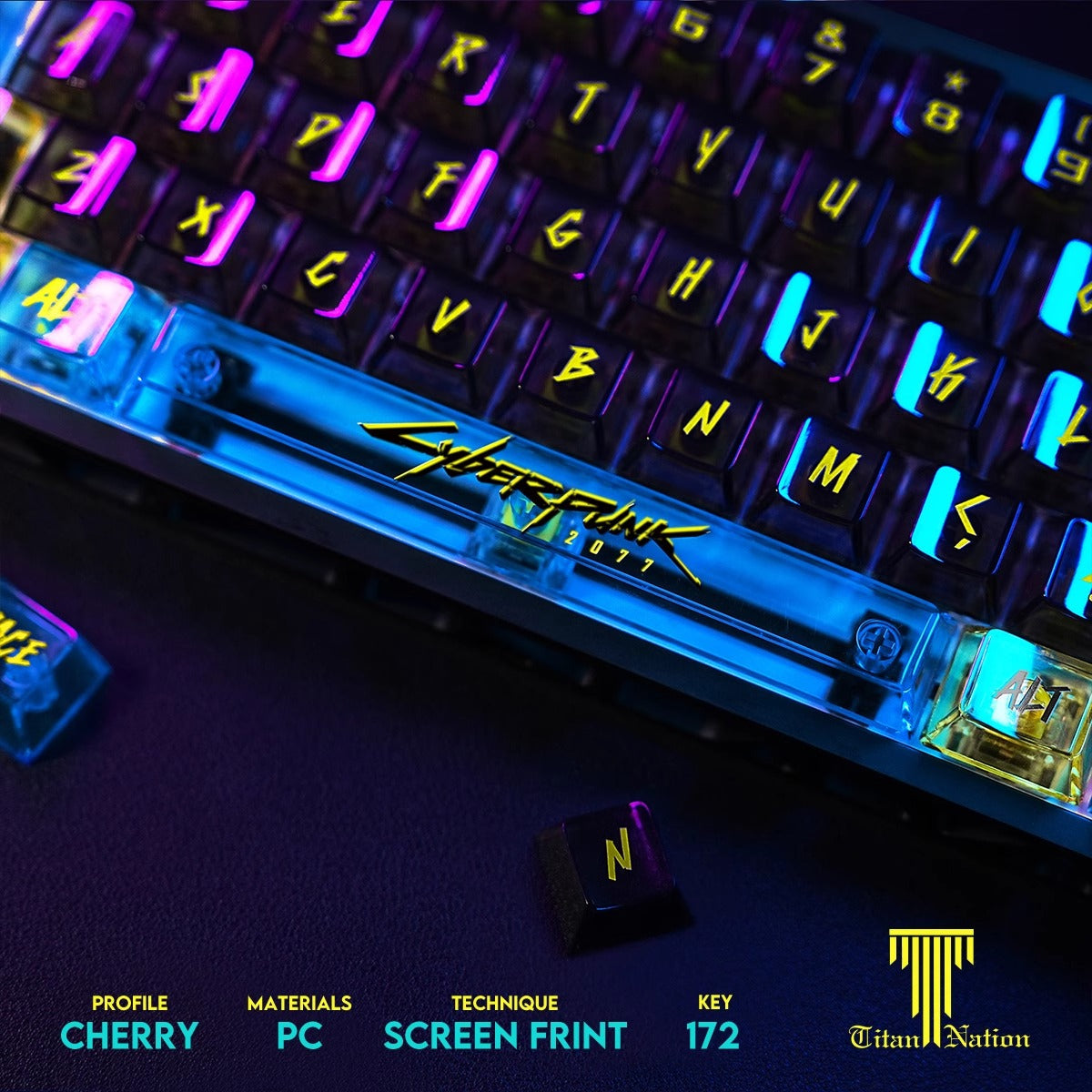 Custom Cyberpunk Keycaps Set