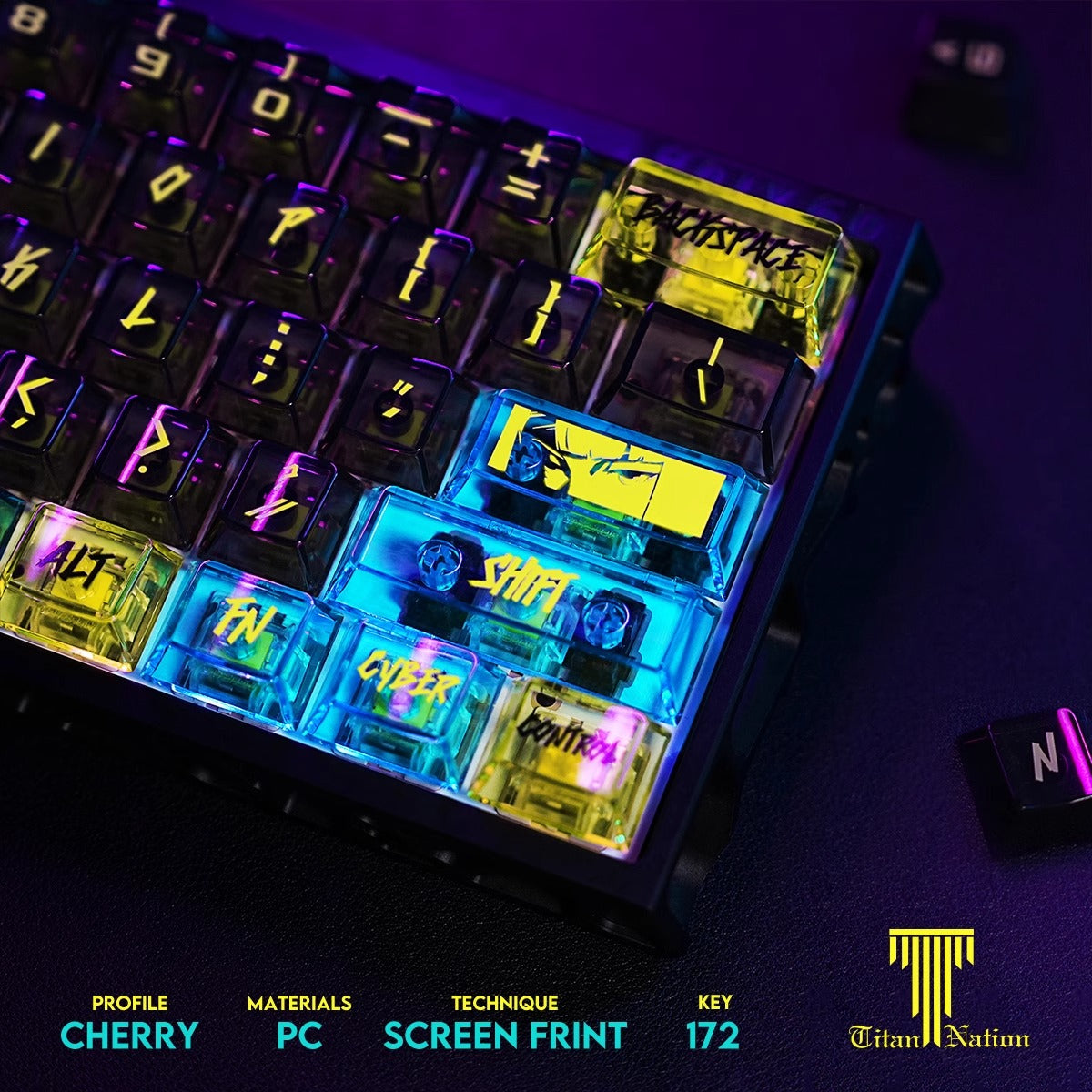 Custom Cyberpunk Keycaps Set