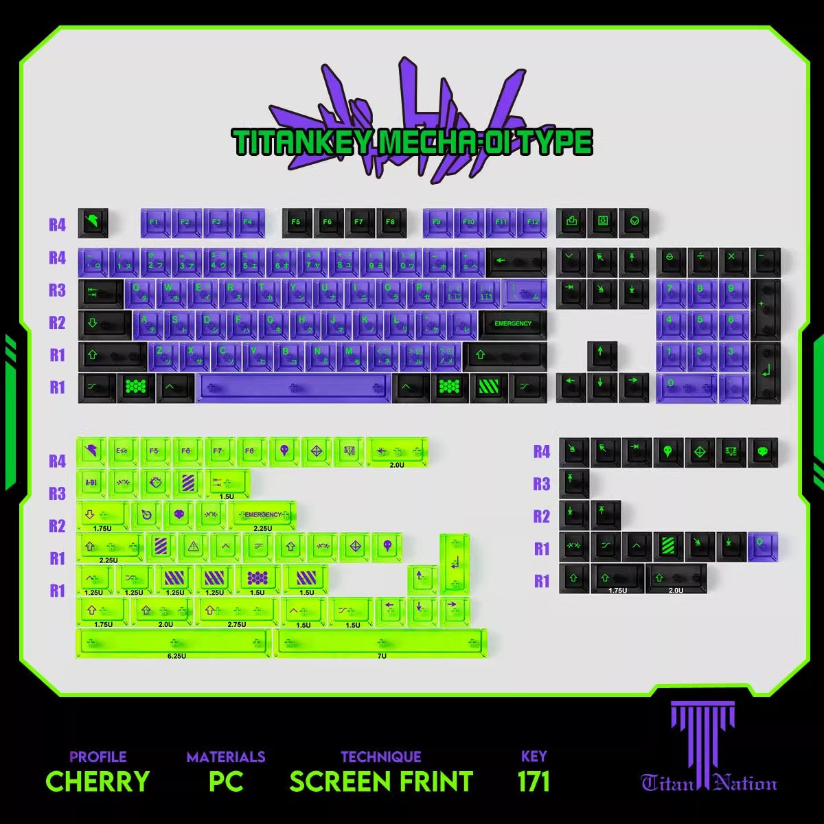 EVA-01 Transparent Keycaps